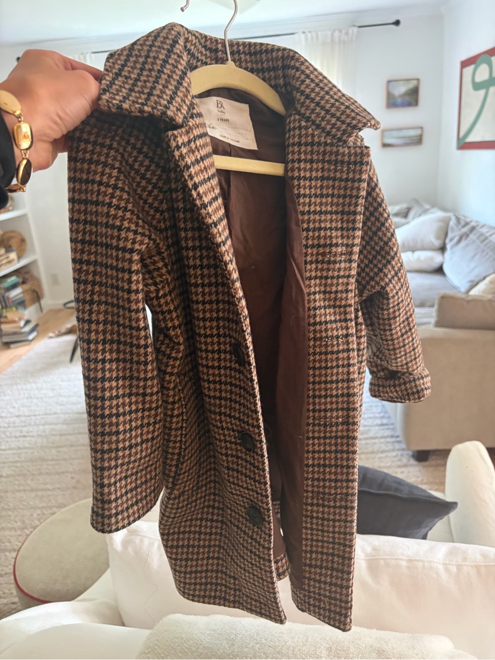 Banana Republic Brown Houndstooth Pea Coat